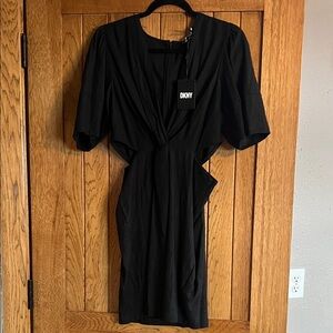 DKNY Asymmetrical Black Dress
